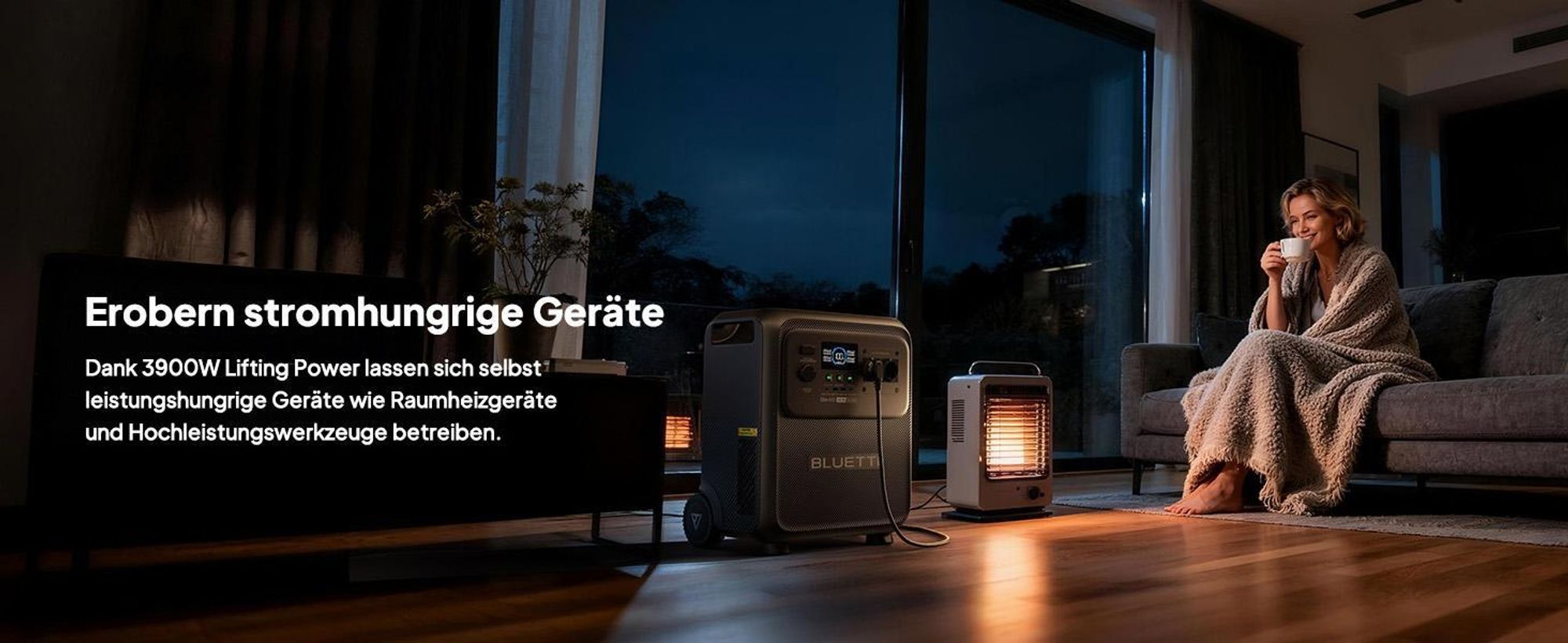 BLUETTI Elite 400 Solargenerator mit 500W Solarpanel, 3840Wh LiFePO4 Batterie , Notstrom Akku mit hoher Kapazität und Rollen für Zuhause, Wohnmobile