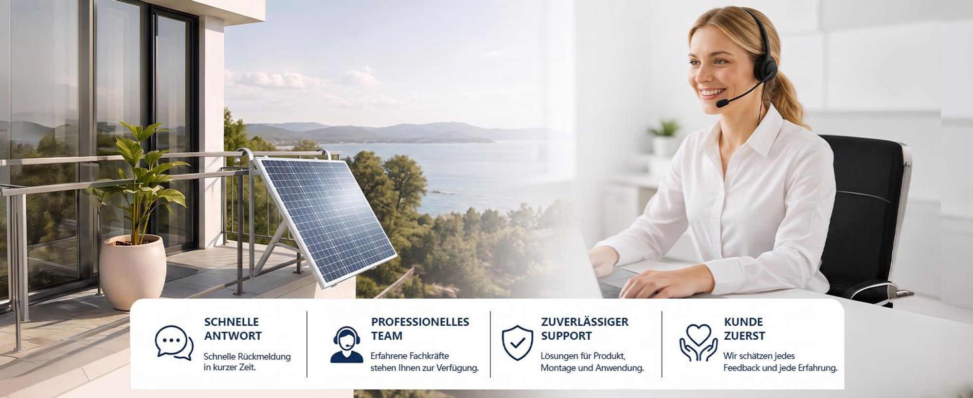 Schwerlast Balkonkraftwerk Halterung für 1 Solarmodul 400–600 W, bis 1134 mm, 10°–40° verstellbar, Aluminium, für Balkon, Flachdach & Wand