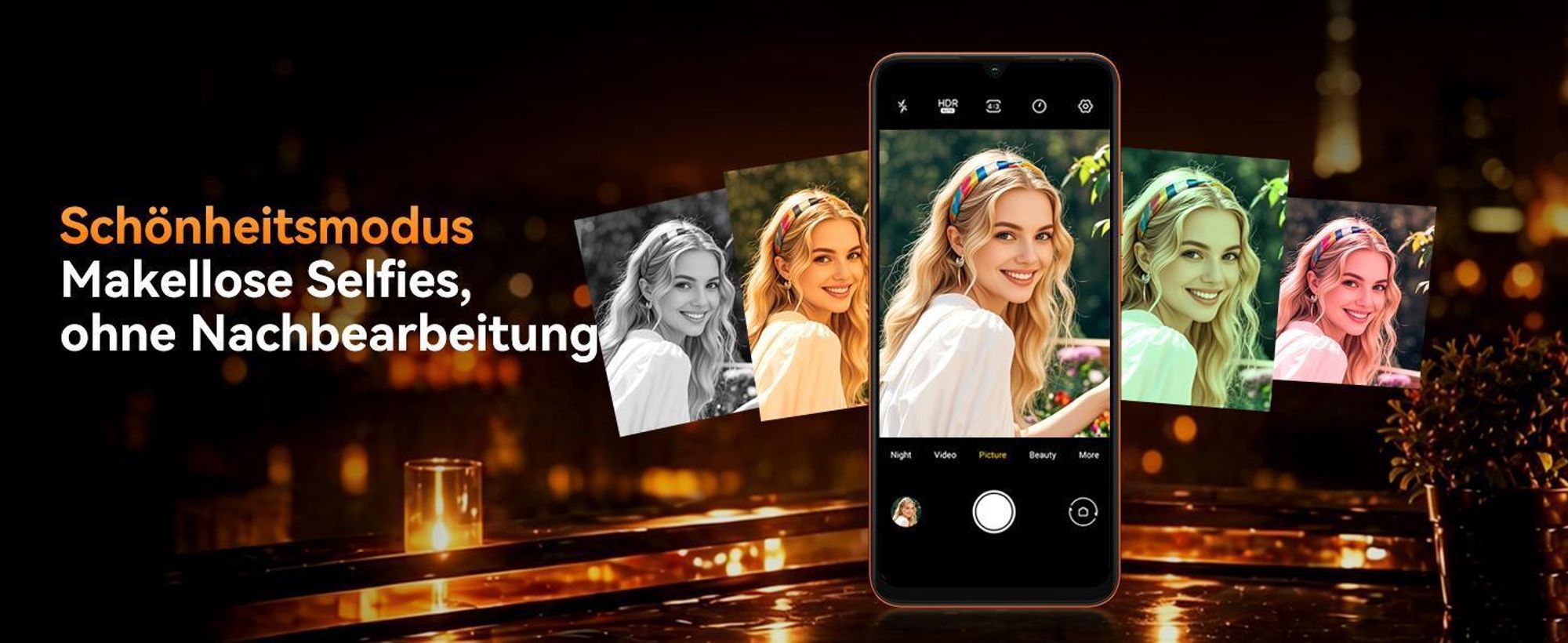 Blackview Wave 10C smartphone Ohne Vertrag, Android 16, 6.88", 120Hz, 1080p, Dual SIM, Face ID, 5000 mAh, Gemini AI, DokeOS 5.0, 1080p, 4G