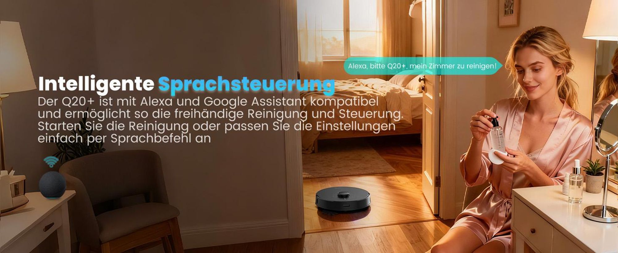 AIRROBO Q20 Plus Staubsauger Roboter mit Absaugstation 3.5L, 8000Pa Saugroboter mit Wischfunktion Lasernavigation, Kartierung mehrerer Etagen