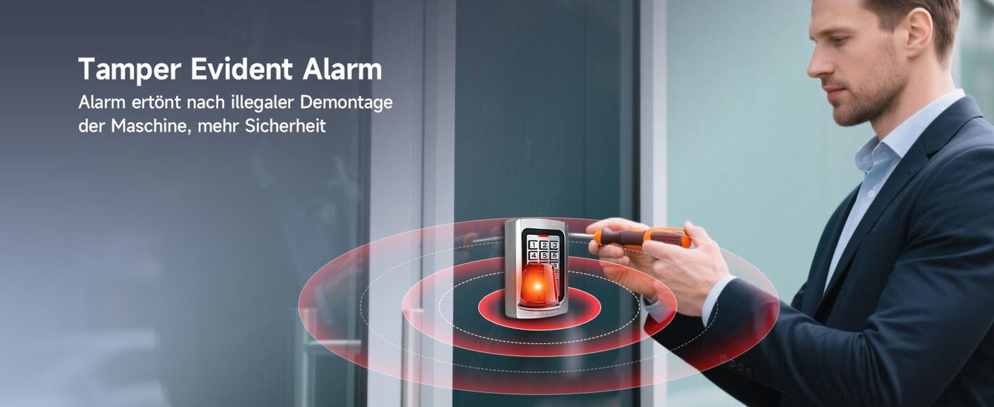 Retekess T-AC04 Smart Türschloss IP68 Zugangssystem PIN 125KHz RFID Wasserdicht Hinterleuchtet Diebstahlsicherung, Geeignet für Apartment Geschäfte