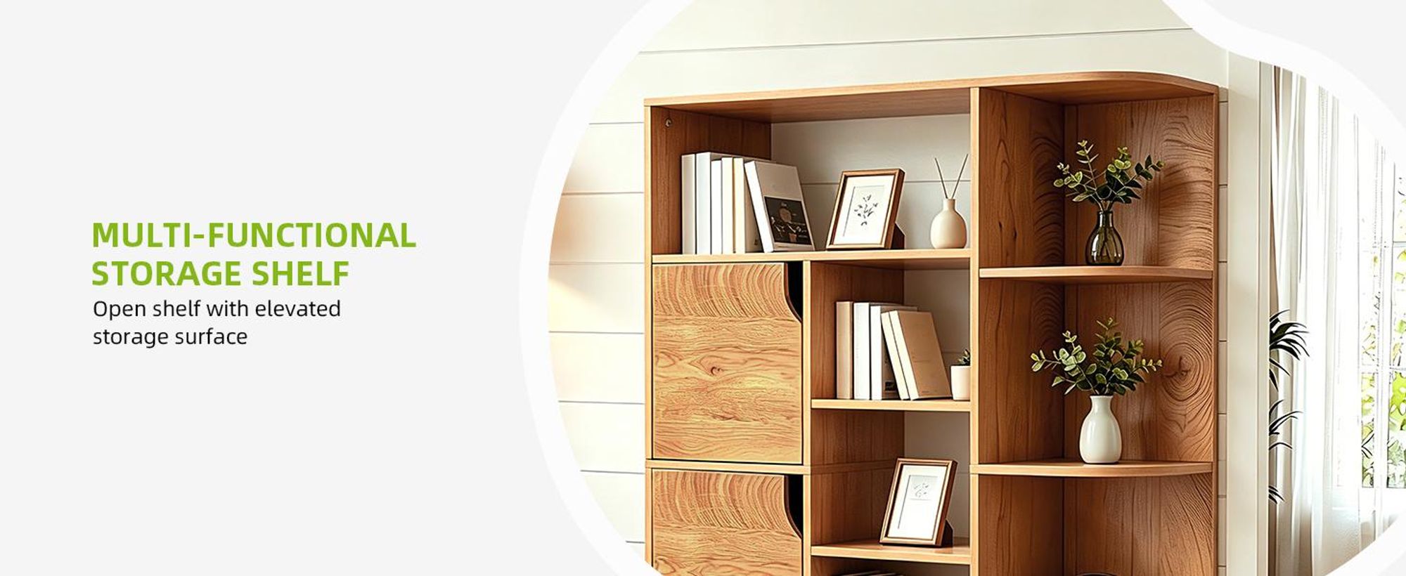 Bücherregal mit 9 Ebenen und 2 Türen, Aufbewahrungsregal Standregal, Bücherschrank, 80 × 24 × 140 cm, Braun