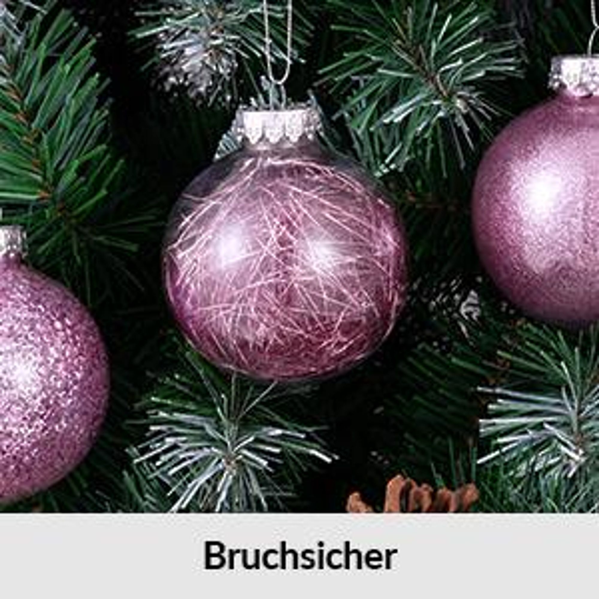 CASARIA® Christbaumkugeln 24tlg Ø6cm Kunststoff individuell befüllbar bruchfest transparent Weihnachtskugeln Christbaumschmuck Weihnachtsdeko rosegold