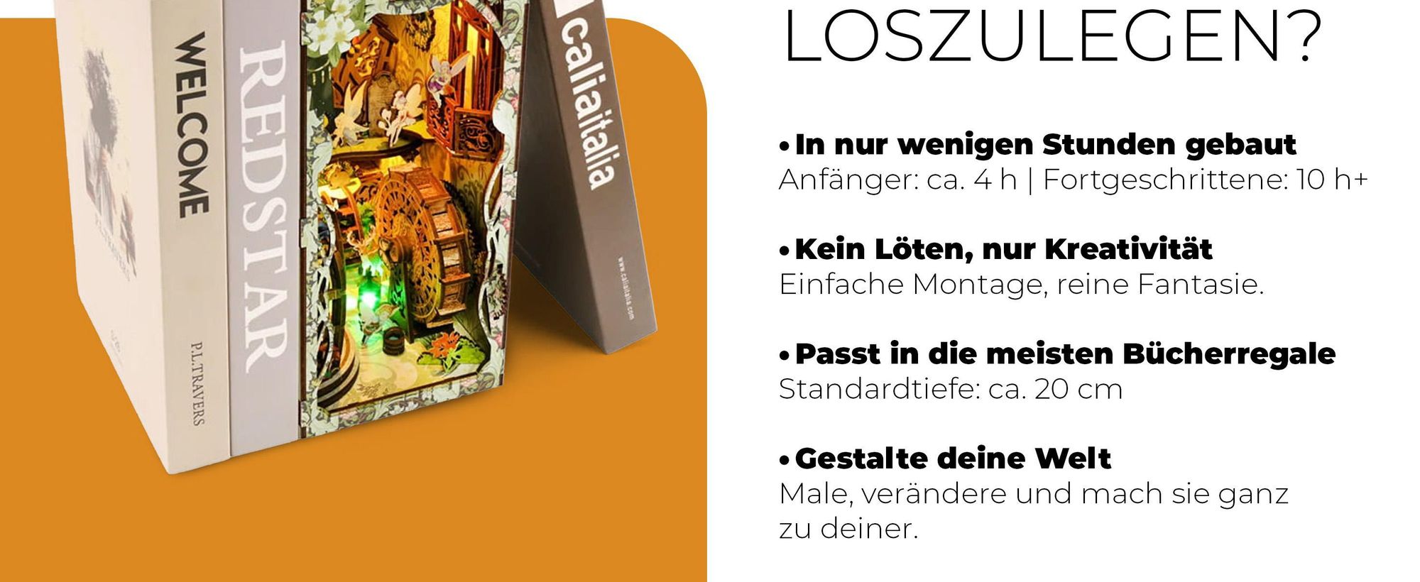 Habarri, DIY, DIY book nook, 3d puzzle, puzzle 3d, Buch Ecke Kit, Miniatur Haus Kit