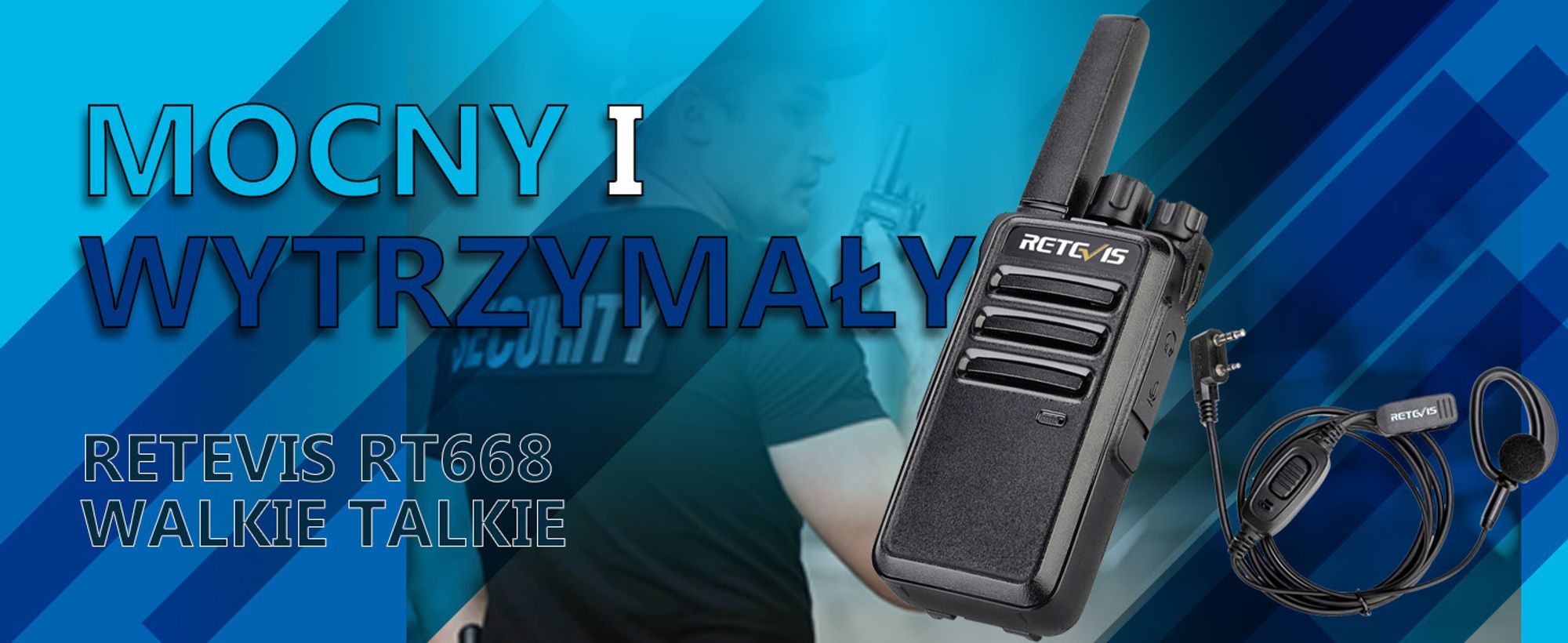 Retevis RT668 Walkie Talkie z zestawem słuchawkowym, radio bezlicencyjne PMR446, ładowalne Walkie Talkie dalekiego zasięgu, przenośne radio dla ochrony, restauracji i hoteli (czarne, 6 sztuk)