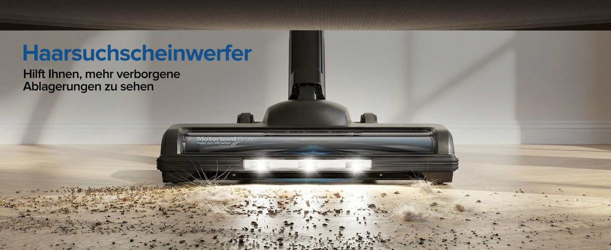 Lubluelu Akku-Staubsauger,85000PA/ 650W/70Min, Staubsauger Kabellos Mit Selbststehendes Design, Flexibles Biegegelenk, Anti-Tangle Bodenbürste,G30