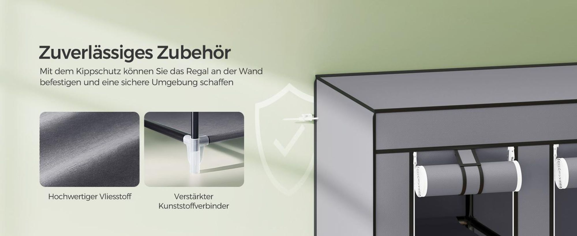 SONGMICS Kleiderschrank mit Kleiderstange 12 Ablagen