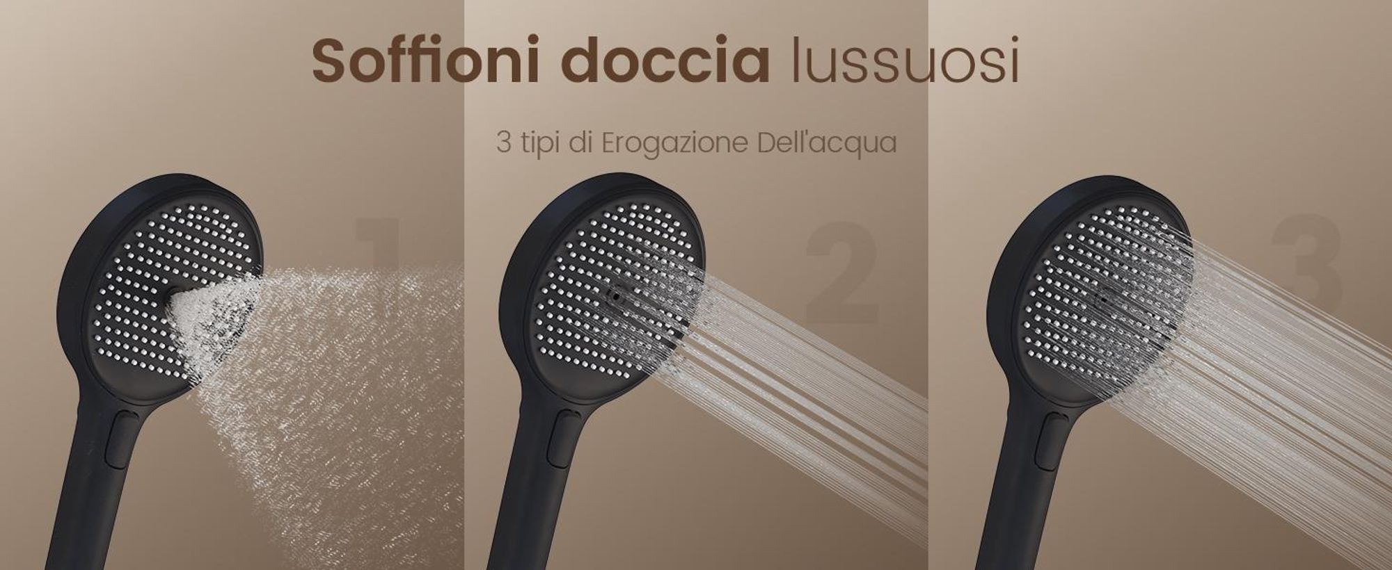 EMKE® Sistema doccia con termostato Nero con doccia per bambini, display digitale e filtro per il cloro 4 uscite Doccia a pioggia rotonda Colonna doccia per famiglie F23