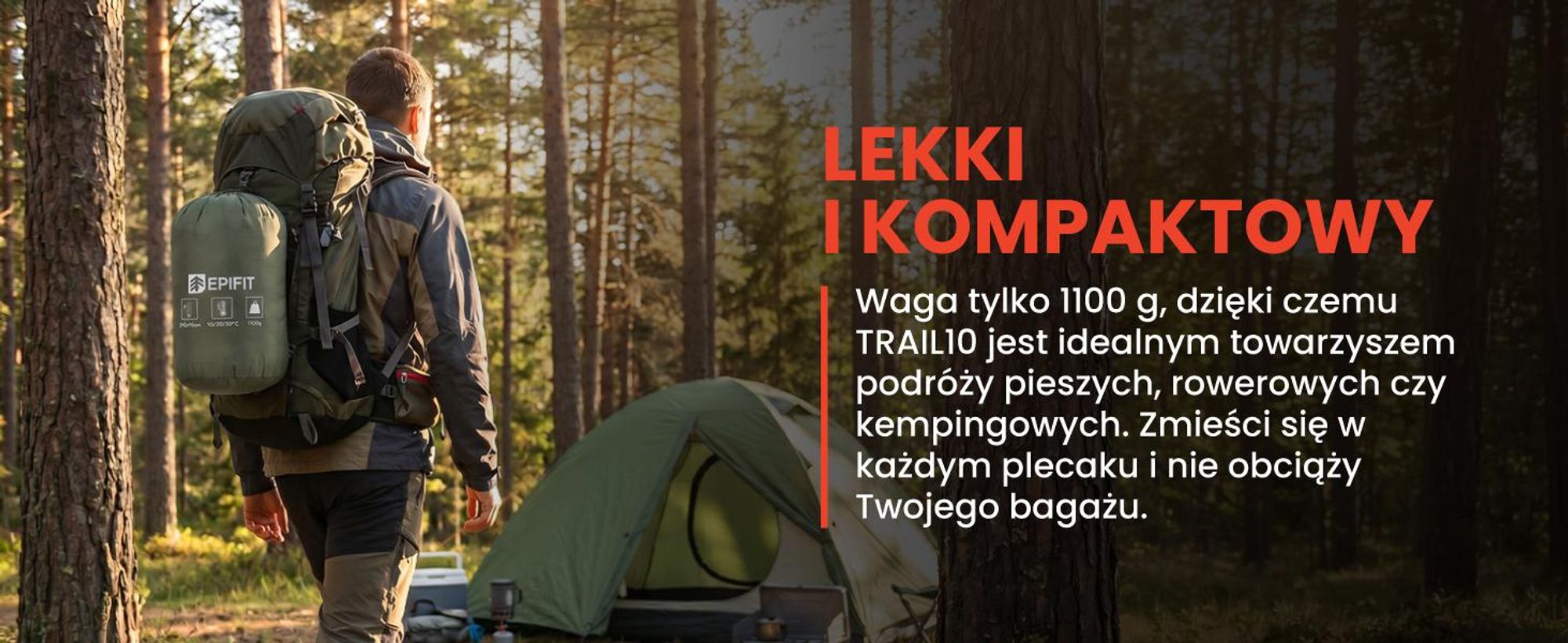 Śpiwór turystyczny typu mumia z kapturem pikowany w kolorze zielonym