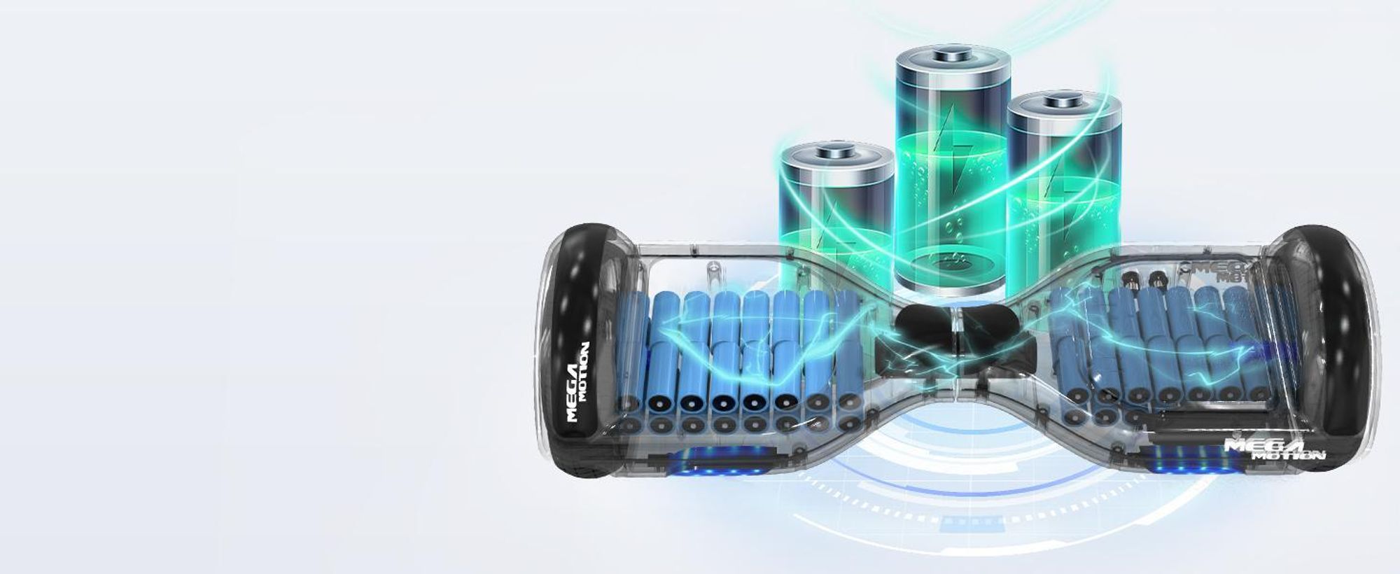 MEGA MOTION 6.5 Hoverboard mit sitz hoverkart GO-Kart für Kinder mit LED Leuchten & Bluetooth Musik Skateboard