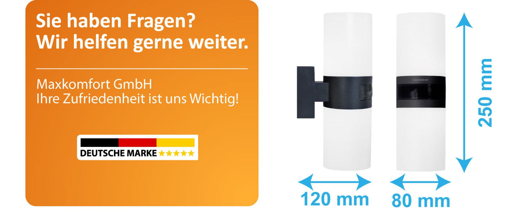LED Außenwandleuchte ST102A1 TWIN-WH – 2x10W, 2300lm, Bewegungsmelder, IP65, neutralweiß