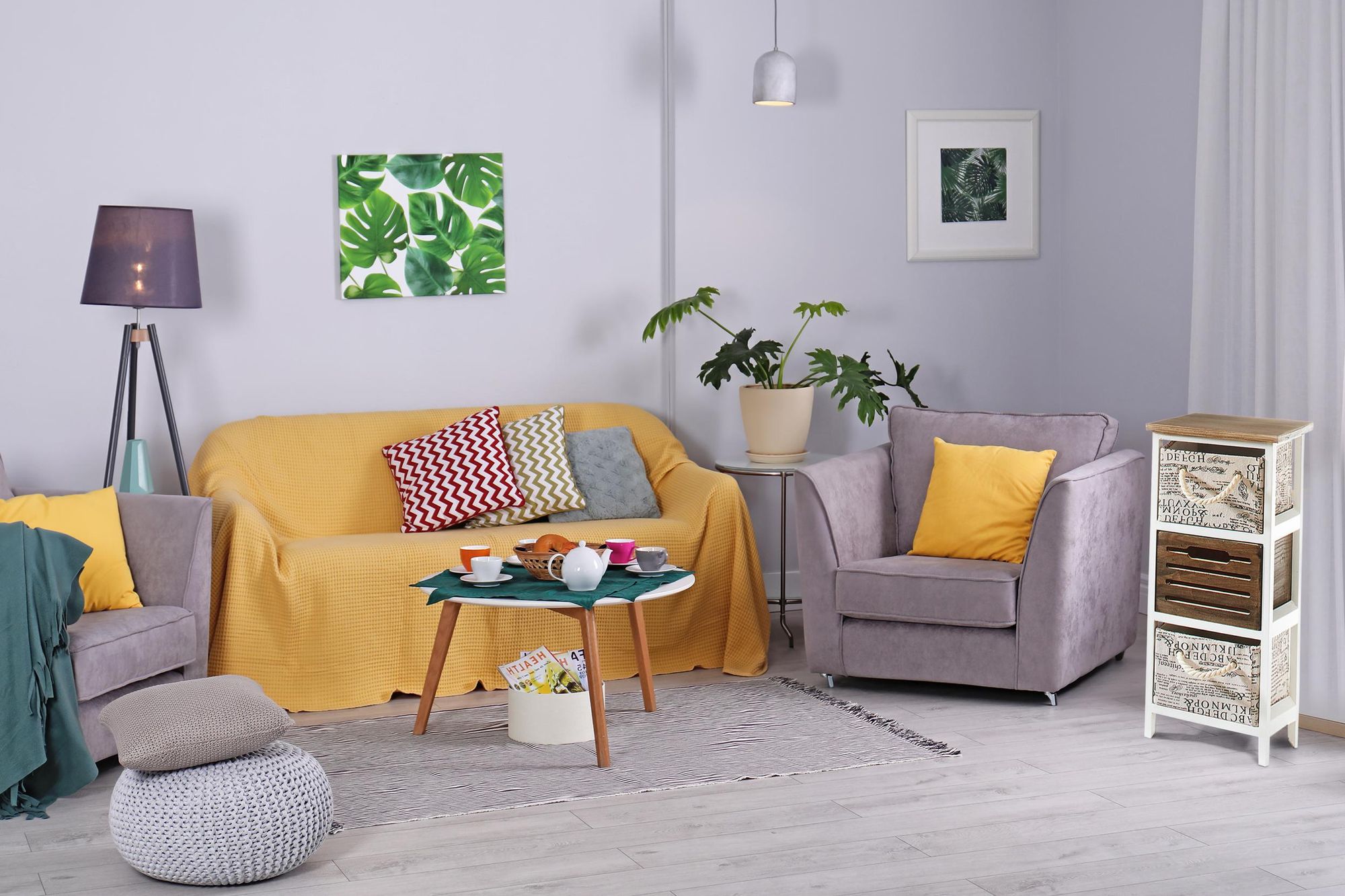 Kobolo Kommode Holzregal Regal mit 3 Schubfächern 64 cm - Standregal Aufbewahrung Einrichtung Deko Bücherregal Shelf Kleinmöbel Schrank Ordnung Home