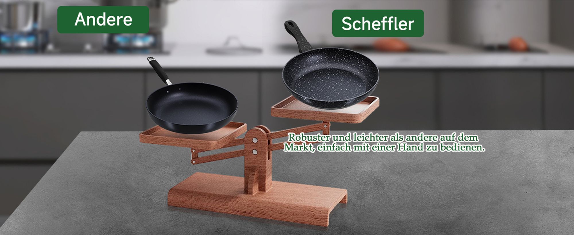 Scheffler Pfanne,Bratpfanne,Pfanne,beschichtete Pfanne,Pfanne Induktion mit Antihaft-Beschichtung,geeignet für alle Herdarten (24cm）