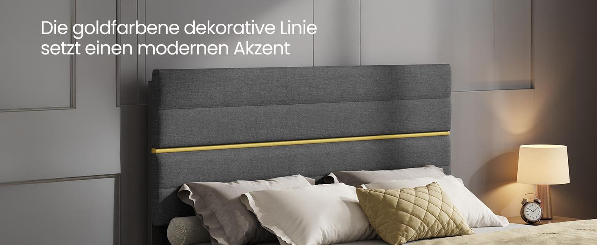 VASAGLE Doppelbettgestell, 140 x 200 cm, geräuscharm, verstellbares gepolstertes Kopfteil, Bettrahmen, robust, mehrfachgrößen-Option