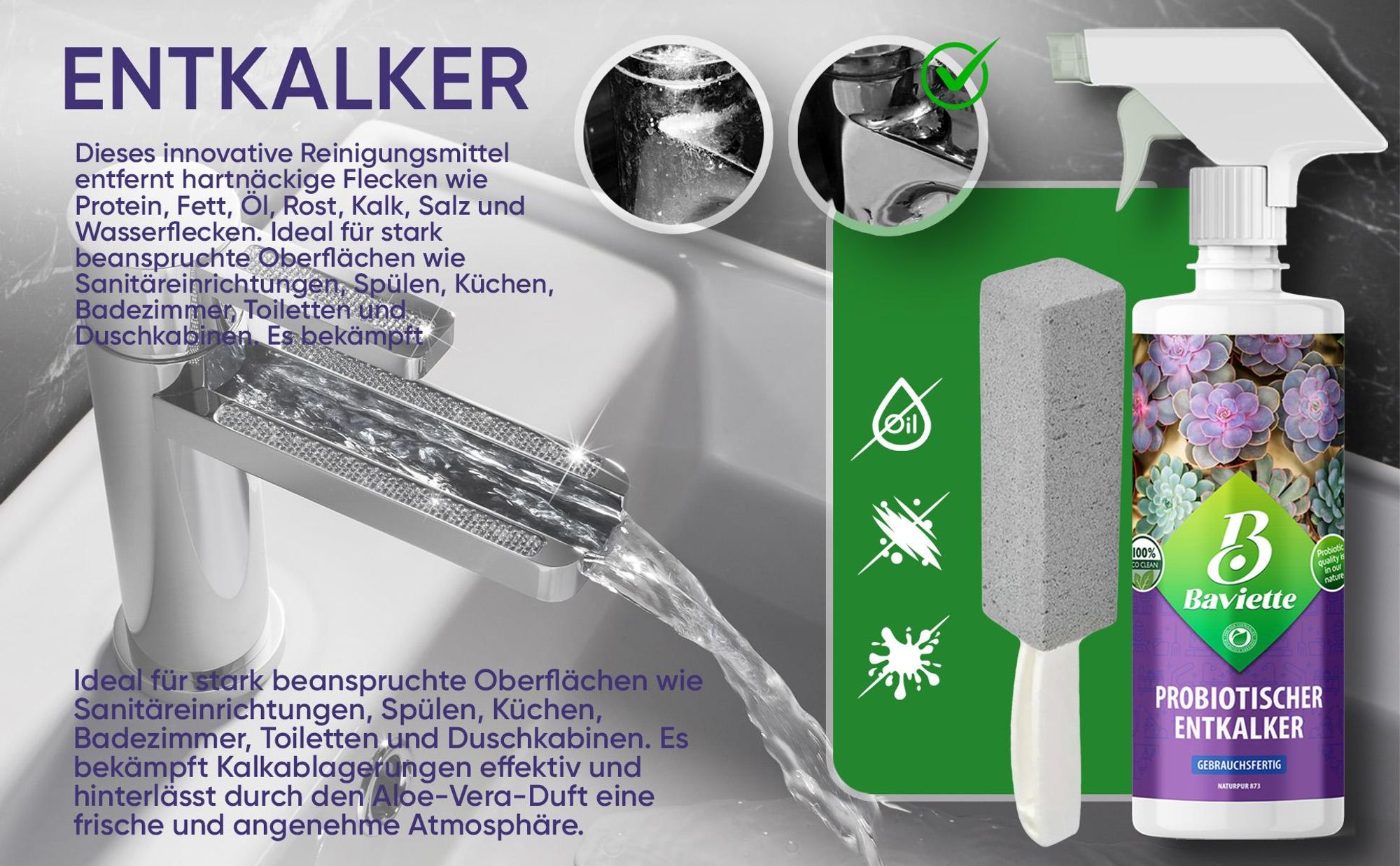 Baviette Naturpur Bodenreiniger 500 ml – schonende Reinigung für Familienhaushalte, Laminat, Parkett, PVC & Vinyl