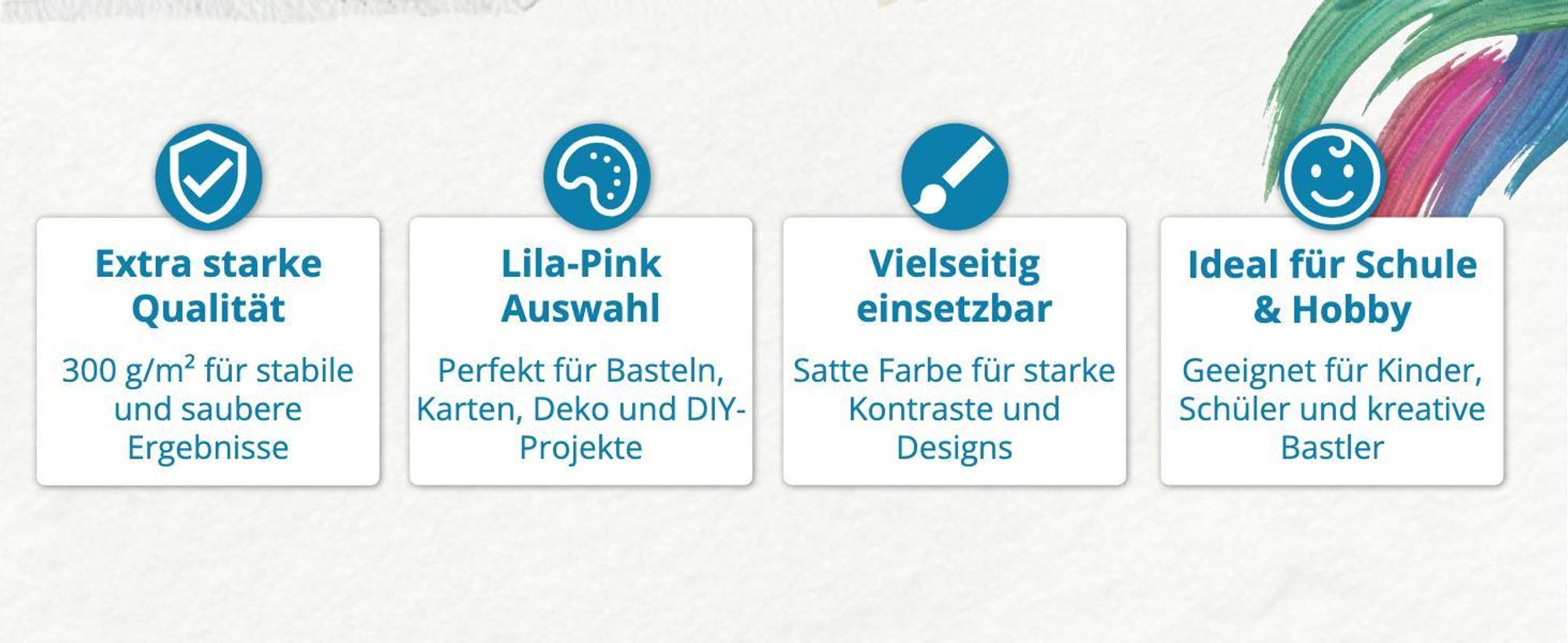 itenga Fotokarton - A4 300 g/qm 24 Blatt - Lila und Pinktöne 6 Farben je 4 Blatt
