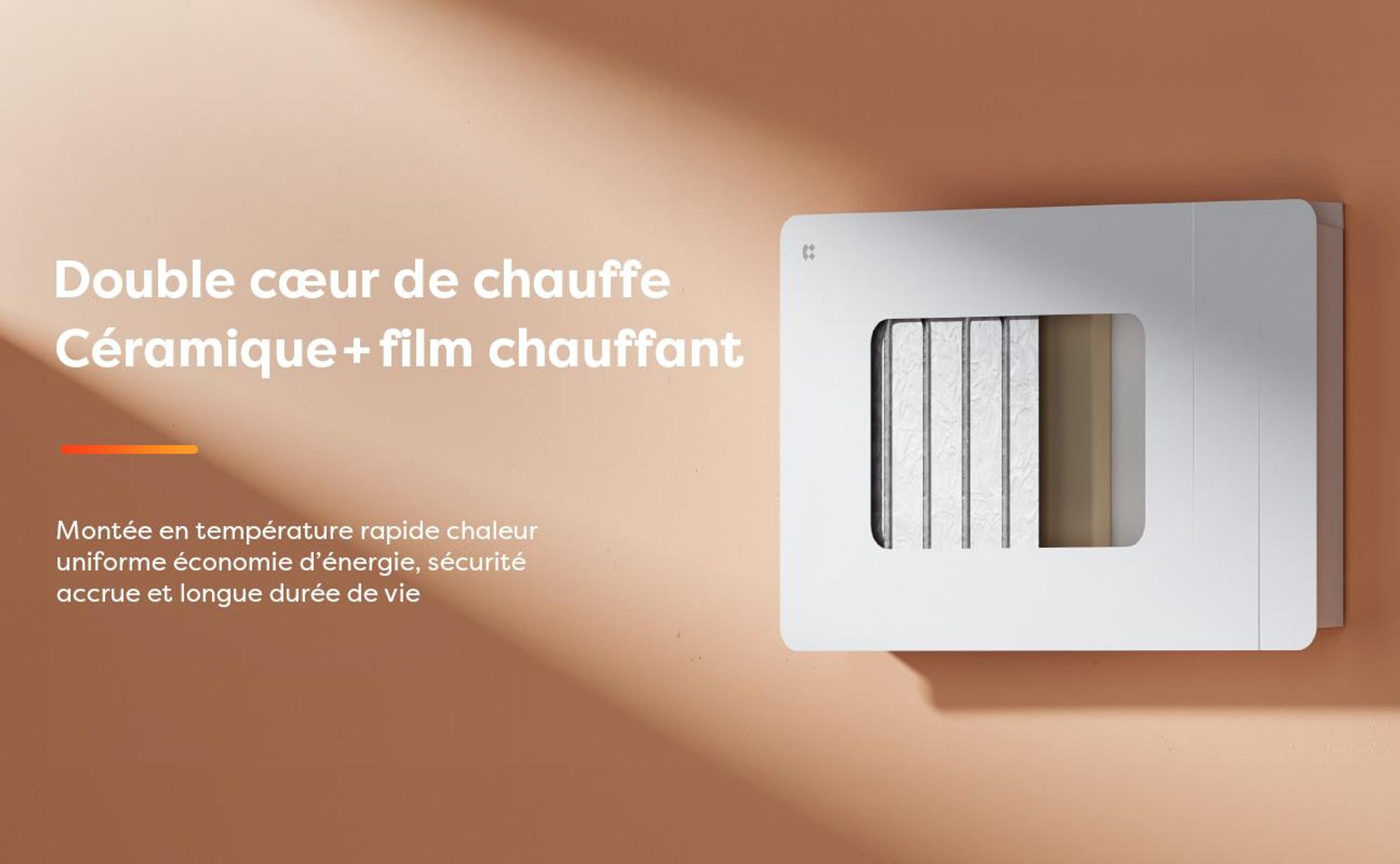 CIARRA Radiateur Inertie Céramique, Film 1500W WiFi Chauffage Fixé Programmable LCD Thermostat CBHTD15A-W