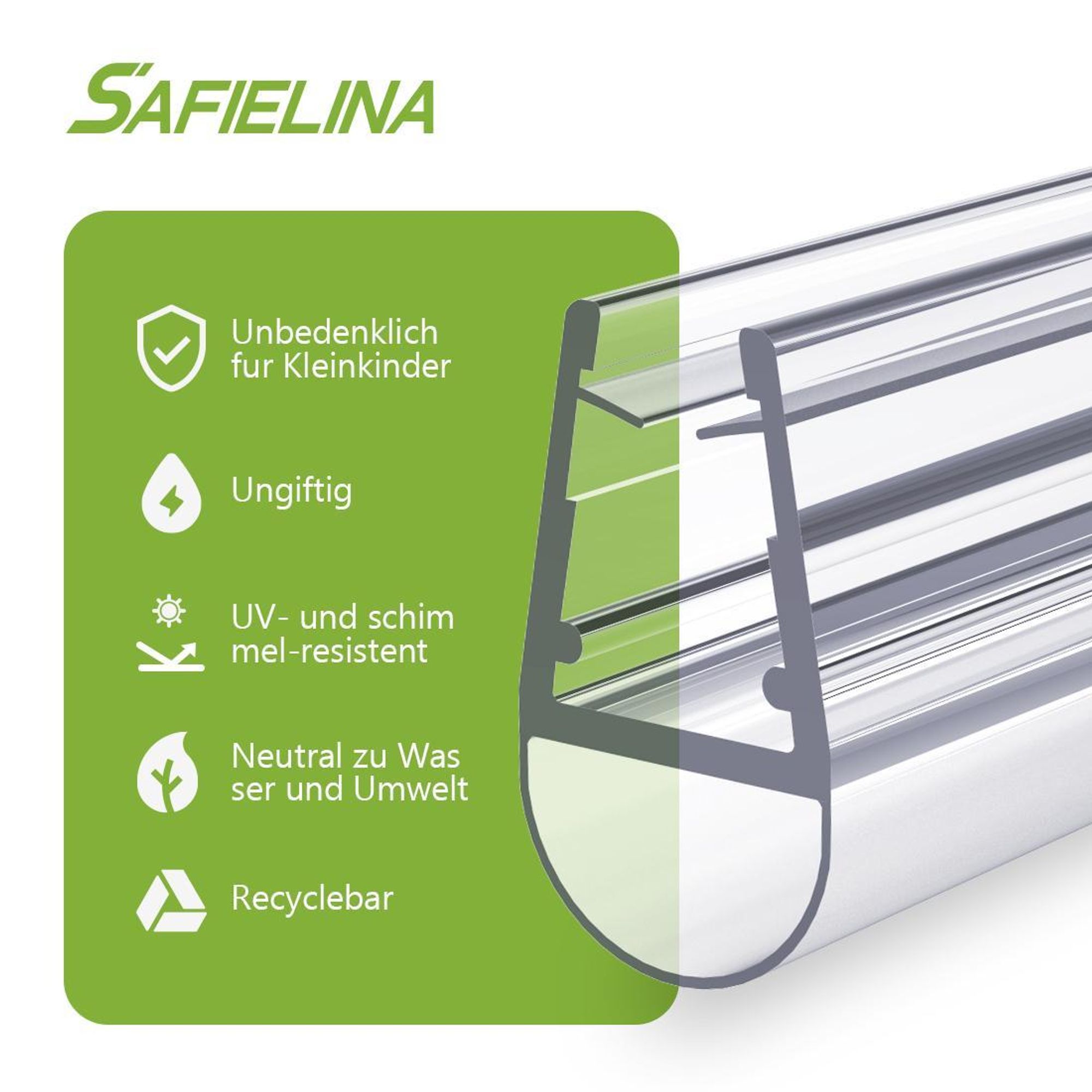 S'AFIELINA Ersatzdichtung Wasserabweiser Duschdichtung Schwallschutz Duschkabine Bad 7-8mm Glas 80cm