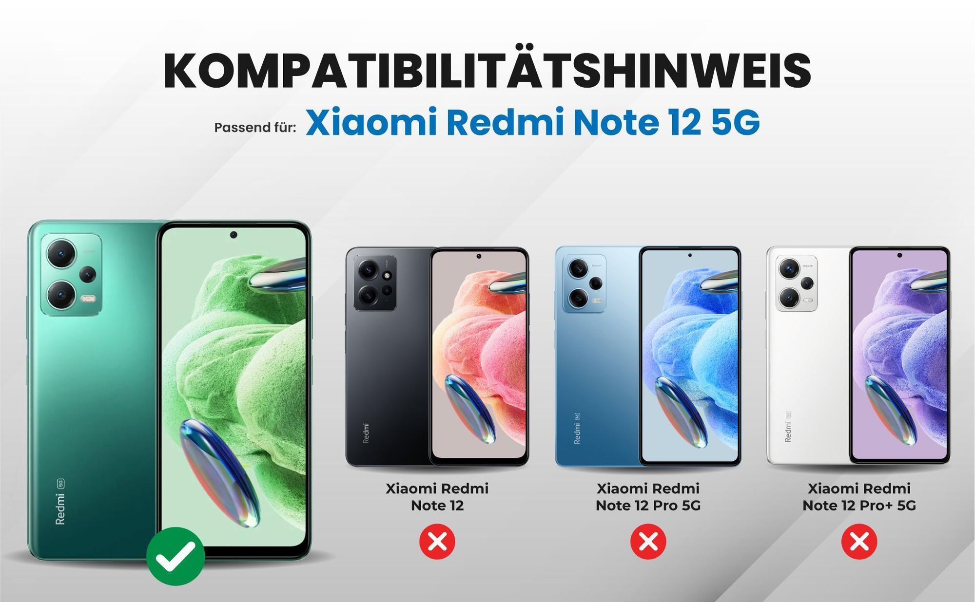 Kompatibilitätshinweise Hülle für Xiaomi Redmi Note 12 5G