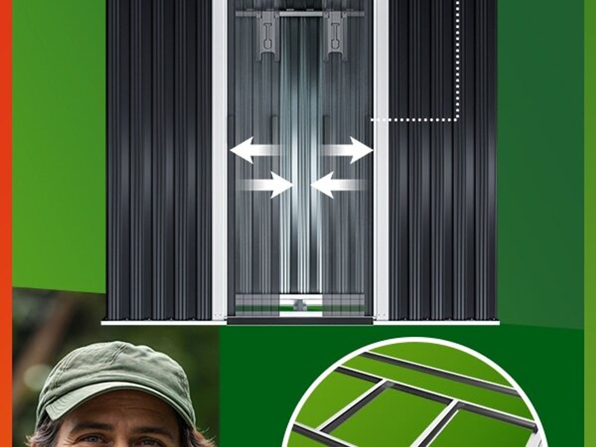 GARDEBRUK® L Metall Gerätehaus 2m² mit Fundament 200x125x180cm 2 Fenster Anthrazit Geräteschuppen Gartenhaus 4m³