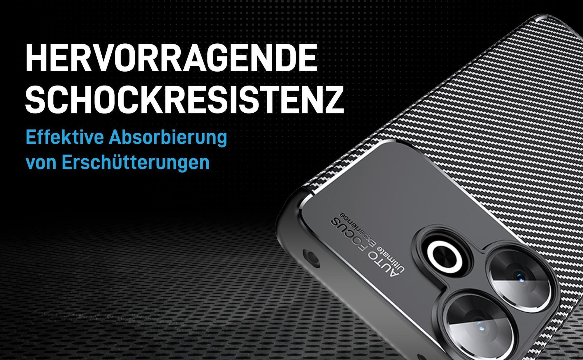 Schwarze Hülle für Xiaomi Redmi 13 mit Aufprallschutz