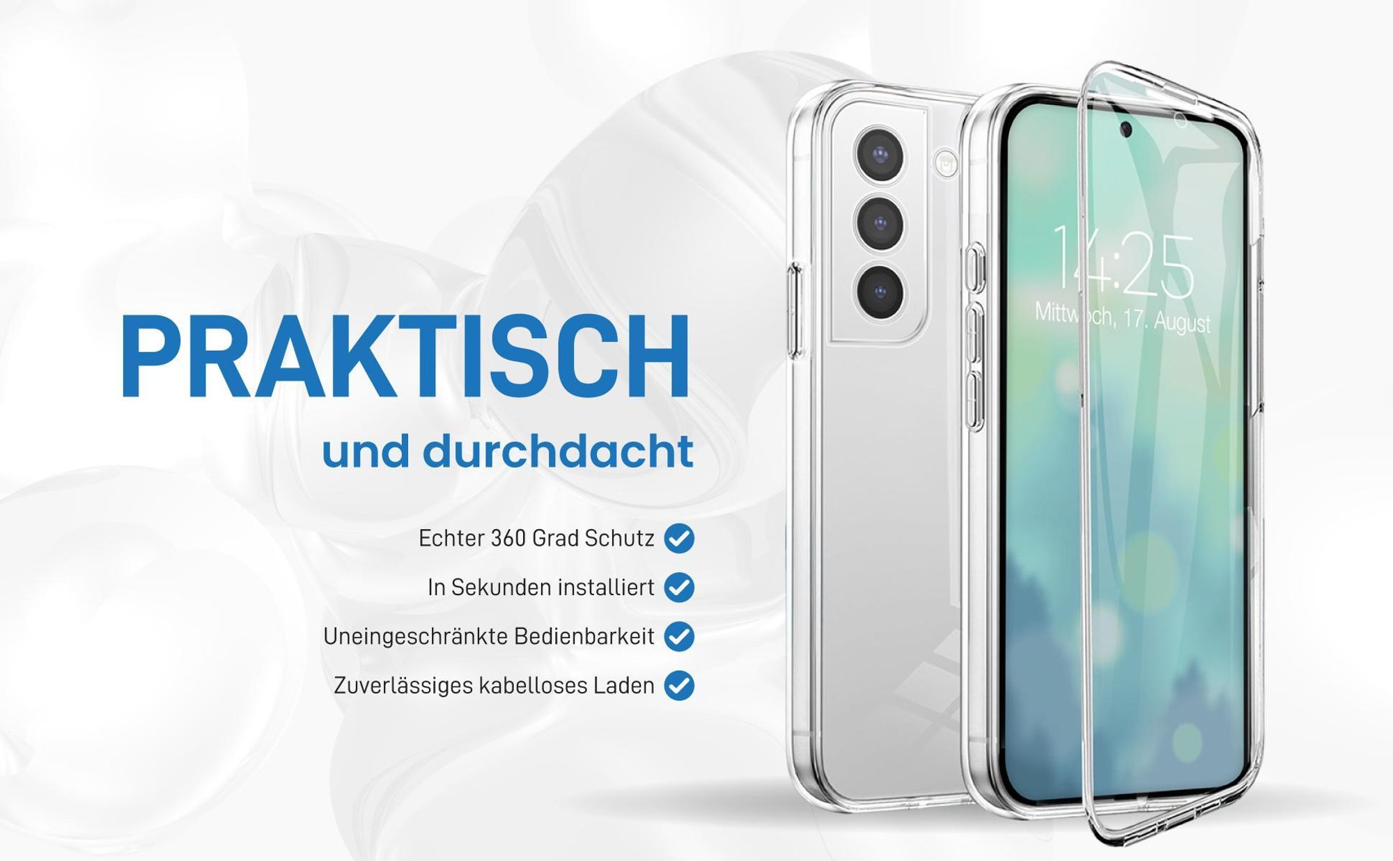 Rundum Schutz Hülle für Samsung Galaxy S21 FE mit Touchsensibilität