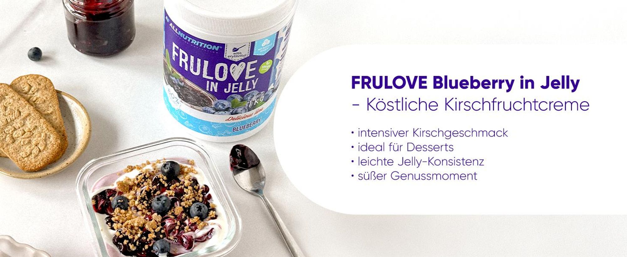 ALLNUTRITION FRULOVE In Jelly Blueberry 1000g Marmelade Beere Früchte