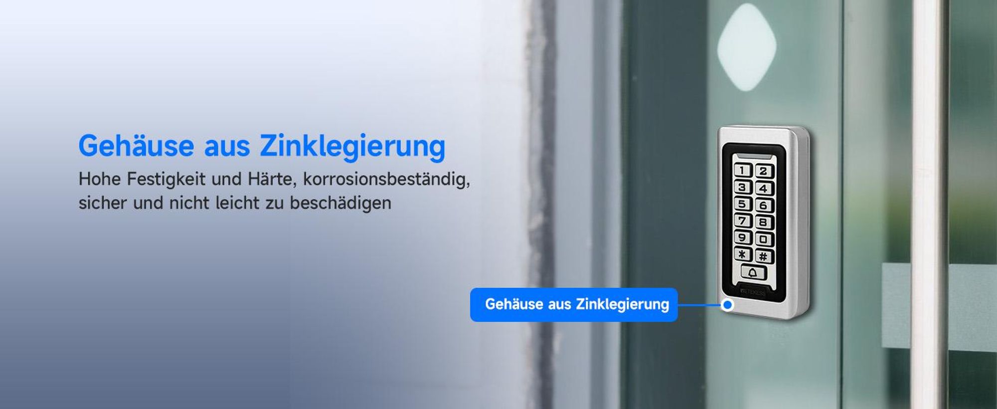 Retekess T-AC03 Codeschloss Türschloss, Codeschloss Garagentor, Wasserdichte RFID IP68, Codetaster  Garagentor, für Fabrik Warehouse Wohngebäude Bank