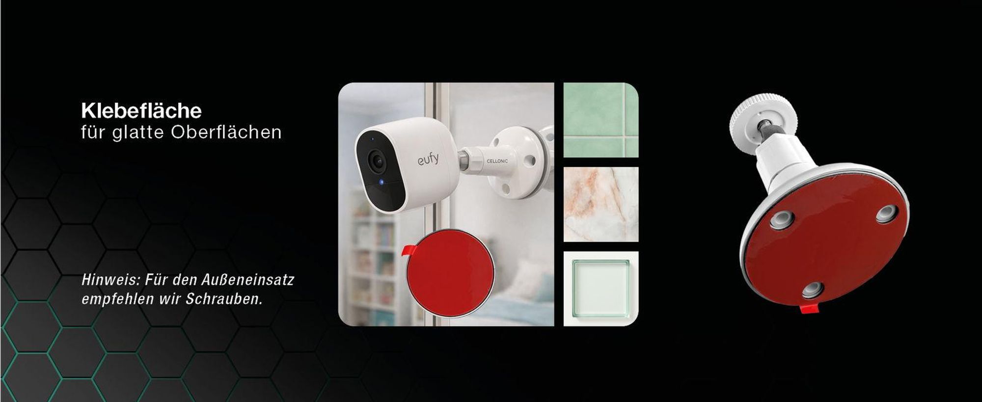 CELLONIC Kamera Wandhalterung mit 1/4" Zoll Gewinde für Arlo Pro 5,4,Pro 3,Pro 2,Ultra 2,Ultra 4k,Essential, Light Halterung Überwachungskamera Befestigung innen und außen, Security camera mount
