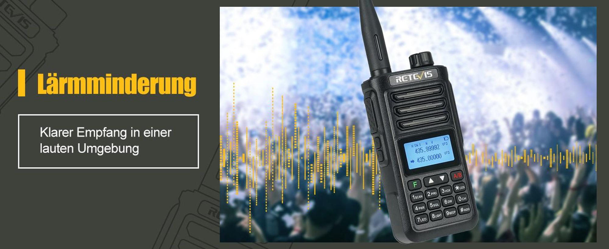 Retevis RA89 Amateurfunkgerät, Dualband Funkgerät, Unterstützung Chirp Amateurfunk, IP68, COMP, 1750hz, DTMF, VFO, Langstrecken,2500mAh Akku,Typ-C