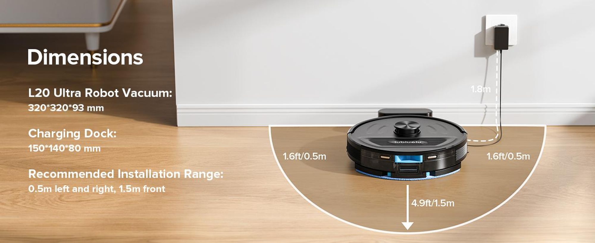 Lubluelu L20 Staubsauger Roboter, 5500Pa Saugkraft,3-in-1 Saugen & Wischen,LiDAR Navigation, 120 Min. Laufzeit,App-Steuerung, Tierhaare & Teppiche