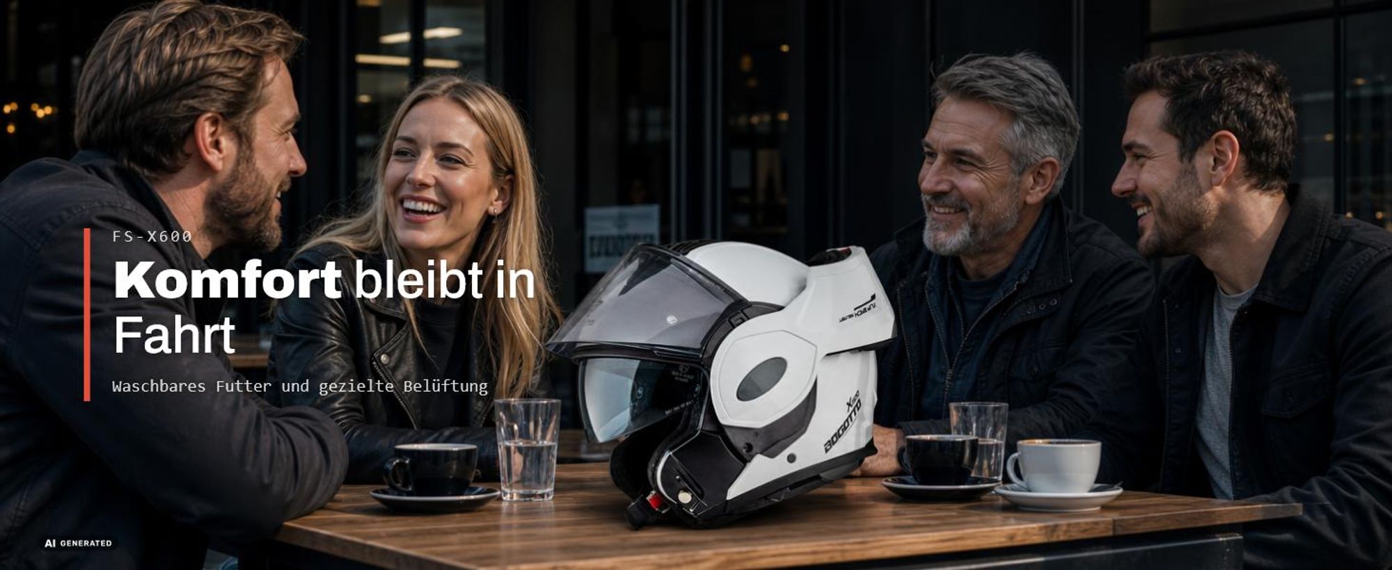 Bogotto FS-X600 Klapphelm, schwarz, L