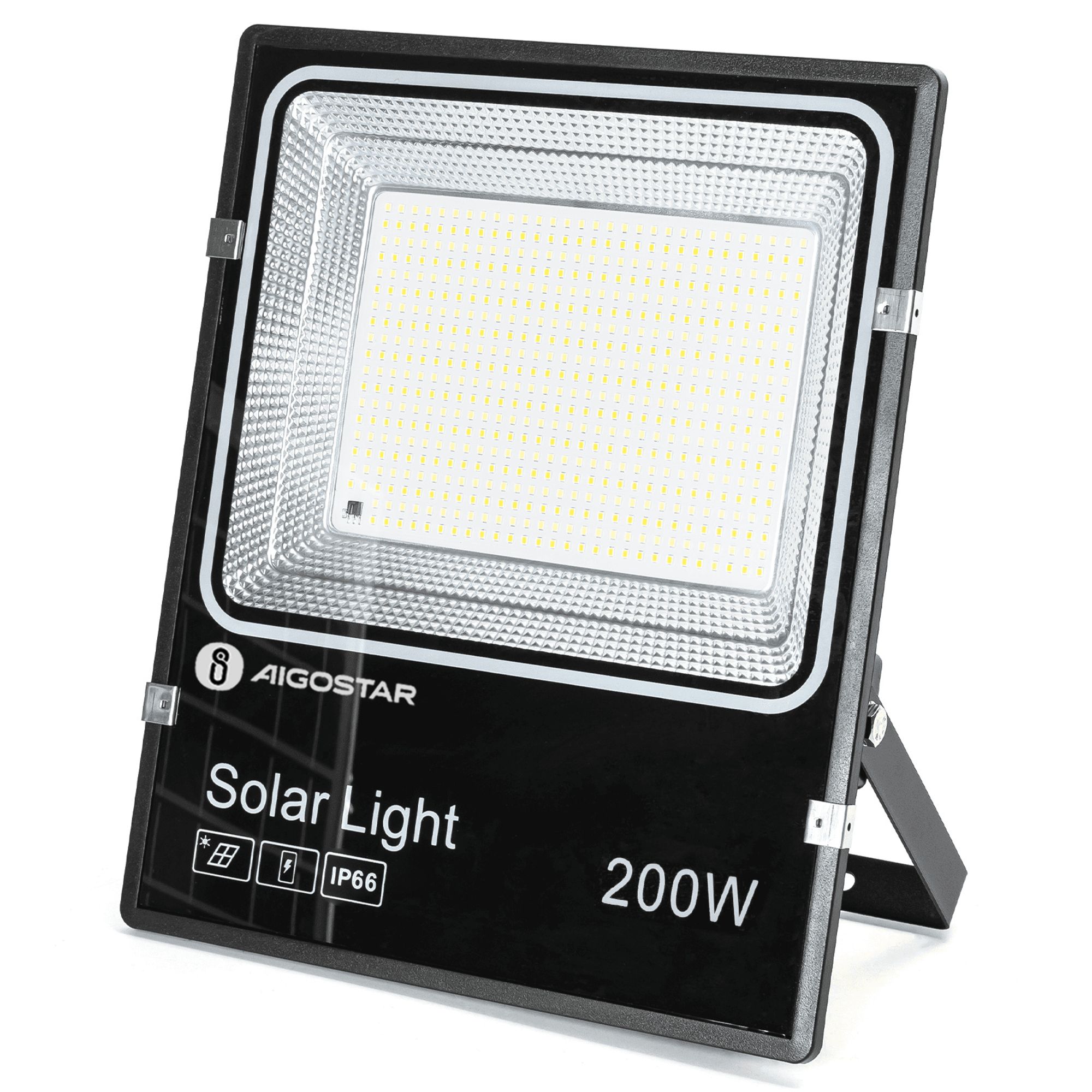 Aigostar-Solar LED Strahler Außen mit Große Solarpanel,5 m Kabel,Dimmbar 3000K/4500K/6500K,16000mAH,Große Batteriekapazitä,IP66