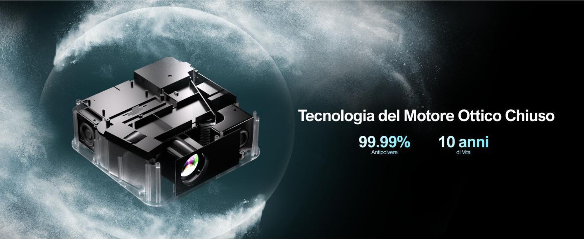 Proiettore ULTIMEA 1080P Versione aggiornata con sistema di prevenzione degli ostacoli, 700 ANSI lumen, 15000:1, allineamento intelligente dello schermo, Apollo-P40
