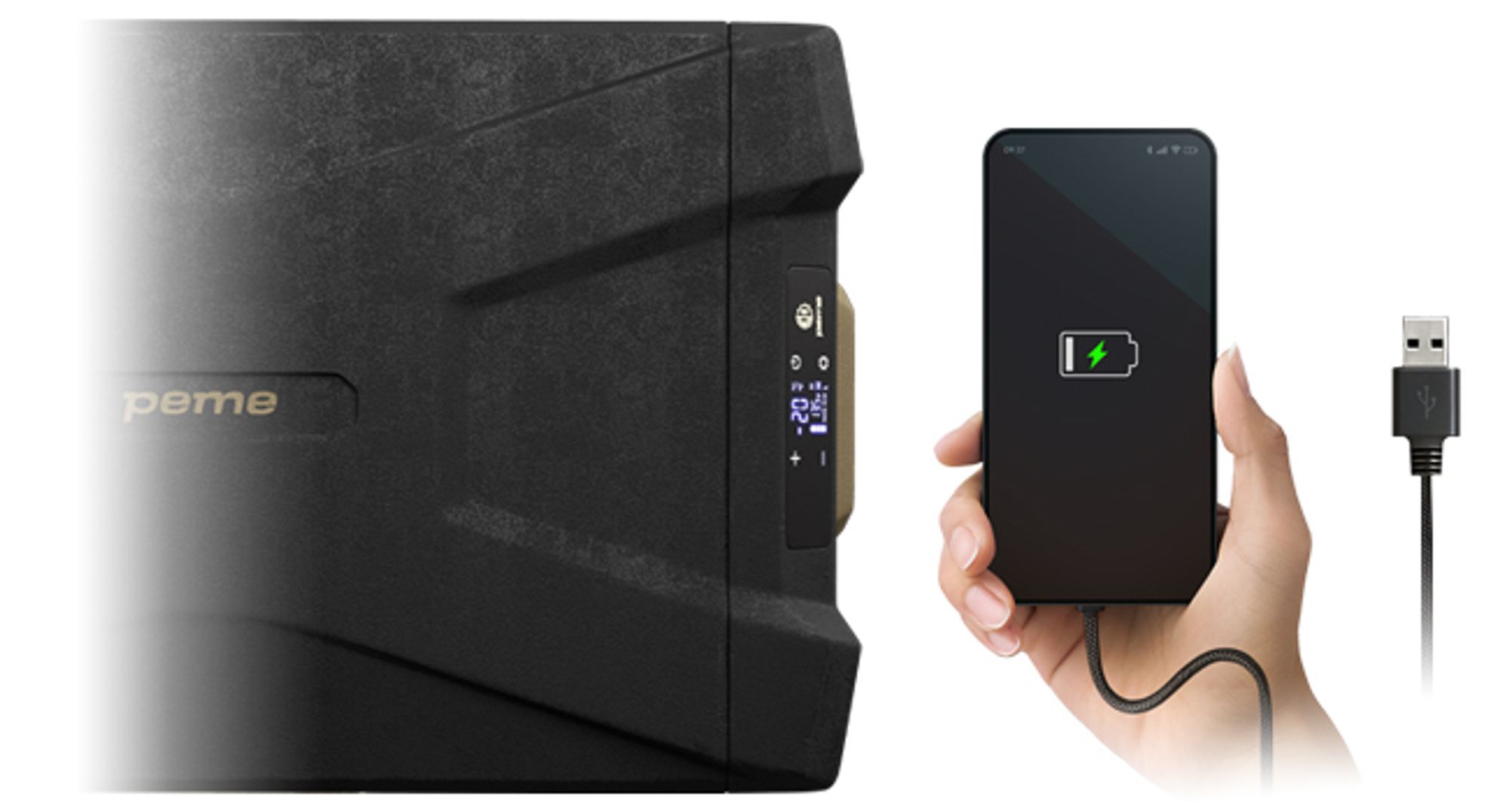 PEME Quest 40 Kompressor Kühlbox 35L Sand Storm Autokühlschrank Elektrische Gefrierbox LKW Auto Camping Kühlschrank App Outdoor -20°C outdoor