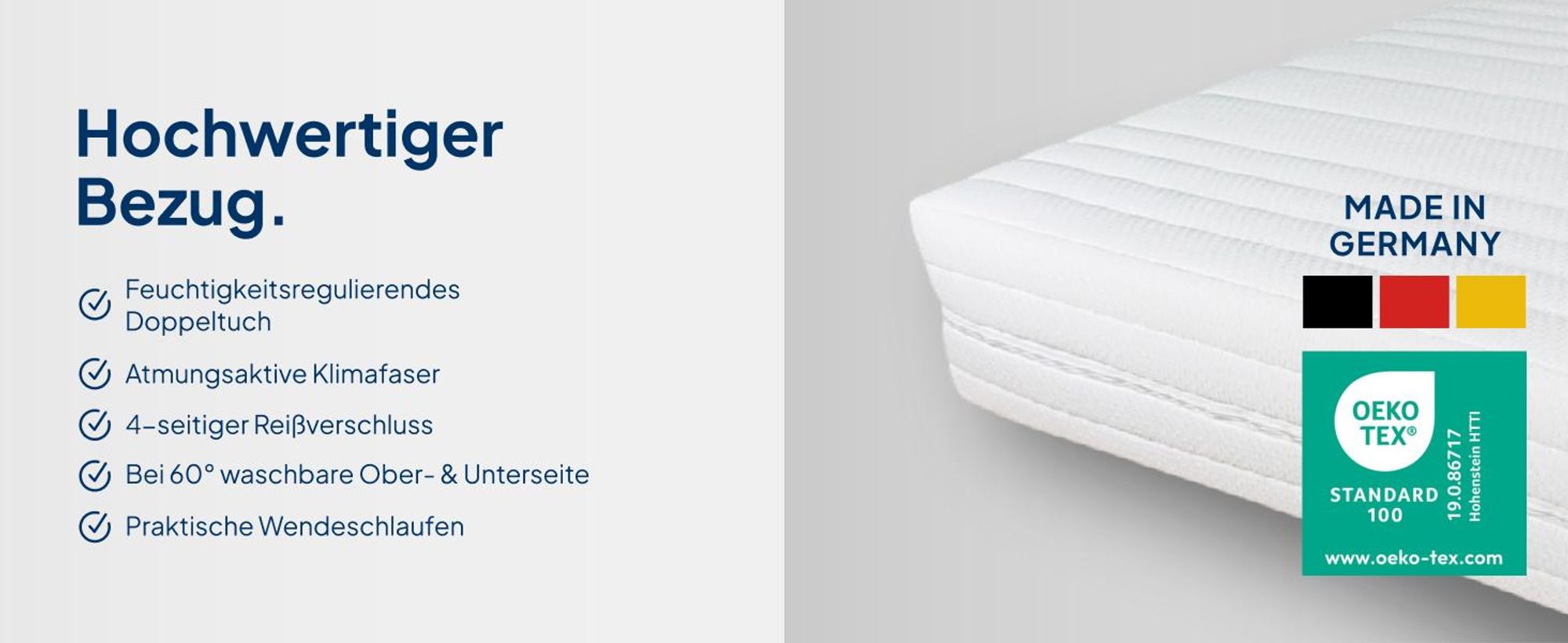 AM Qualitätsmatratzen | ergonomische 7-Zonen Taschenfederkernmatratze | 90x200 cm | H2 | 90/200 | Federkernmatratze | Härtegrad H2 | 7 Zonen | 20 cm Höhe