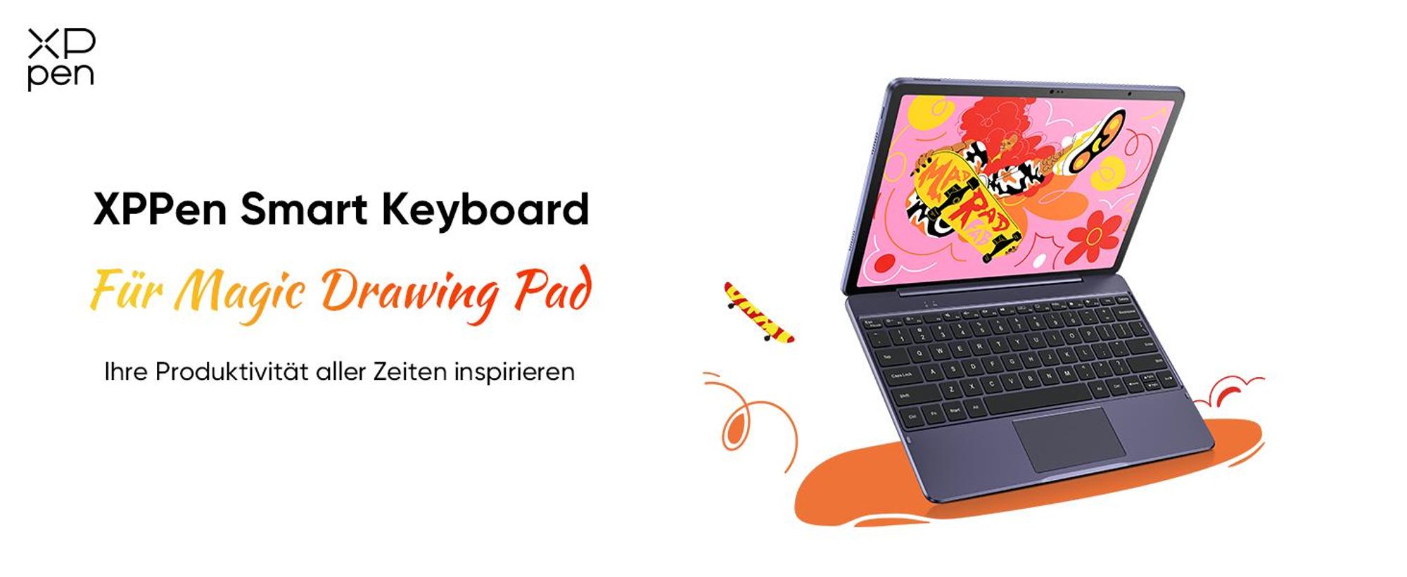 XPPen Magic Drawing Pad Tastatur ACK08, Verknüpfung Tastatur nur für das Android 14 Standalone Magic Drawing Pad