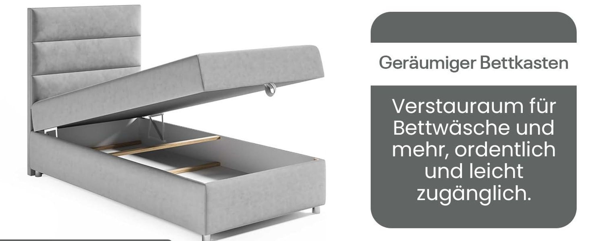 Boxspringbett mit Bettkasten Trinity K-4 SINGLE Bonellfederkern inkl. Topper, mit Lieferung 80x200-BEIGE