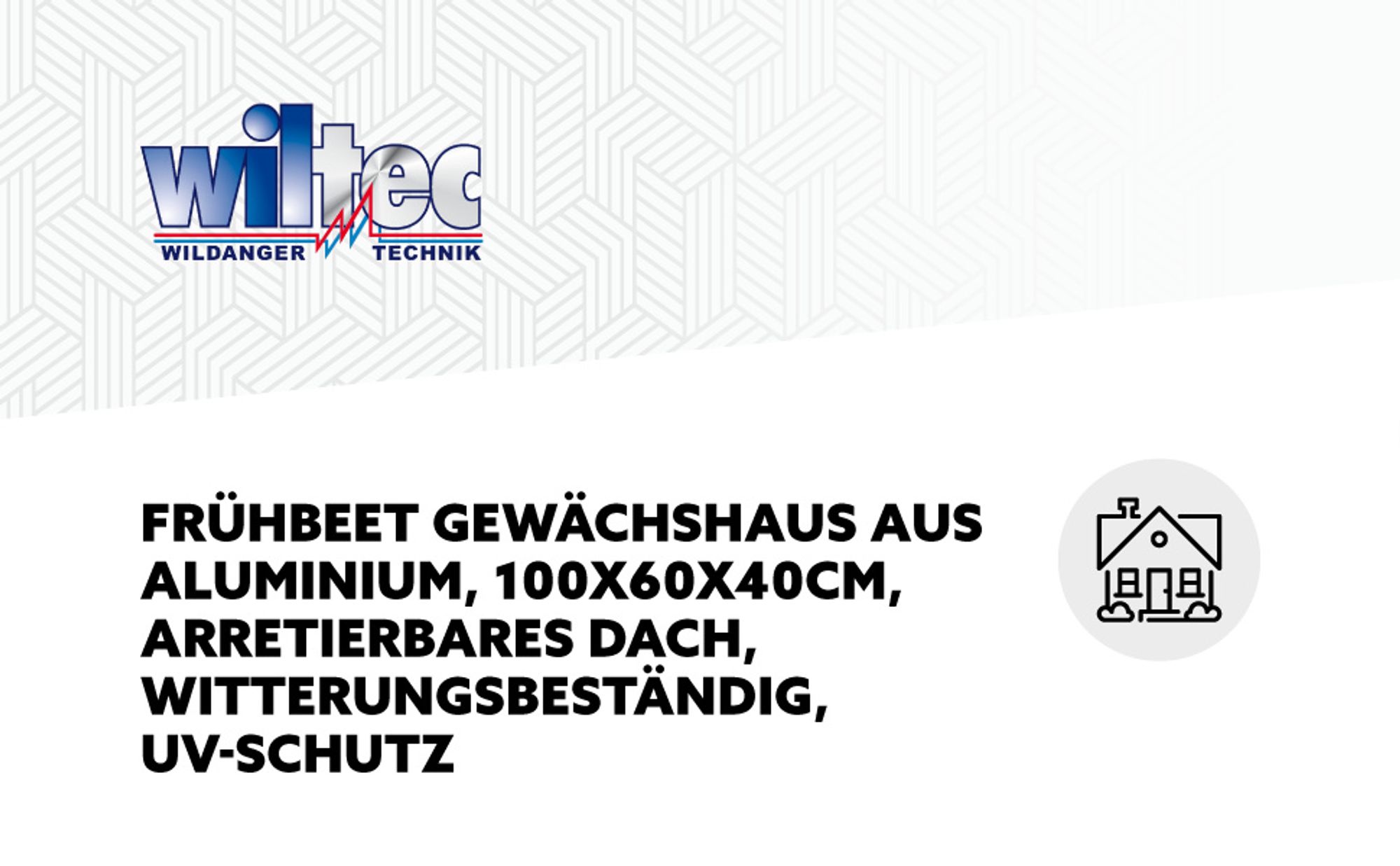 Wiltec Frühbeet Gewächshaus aus Aluminium, 100 x 60 x 40 cm, Gemüsebeet mit arretierbarem Dach und 2 Flügeln, witterungsbeständig, UV-Schutz