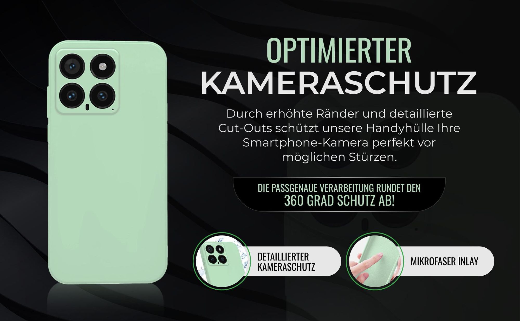 Handyhülle in Türkis für Xiaomi 14 in detailliertem Kamera Cutout