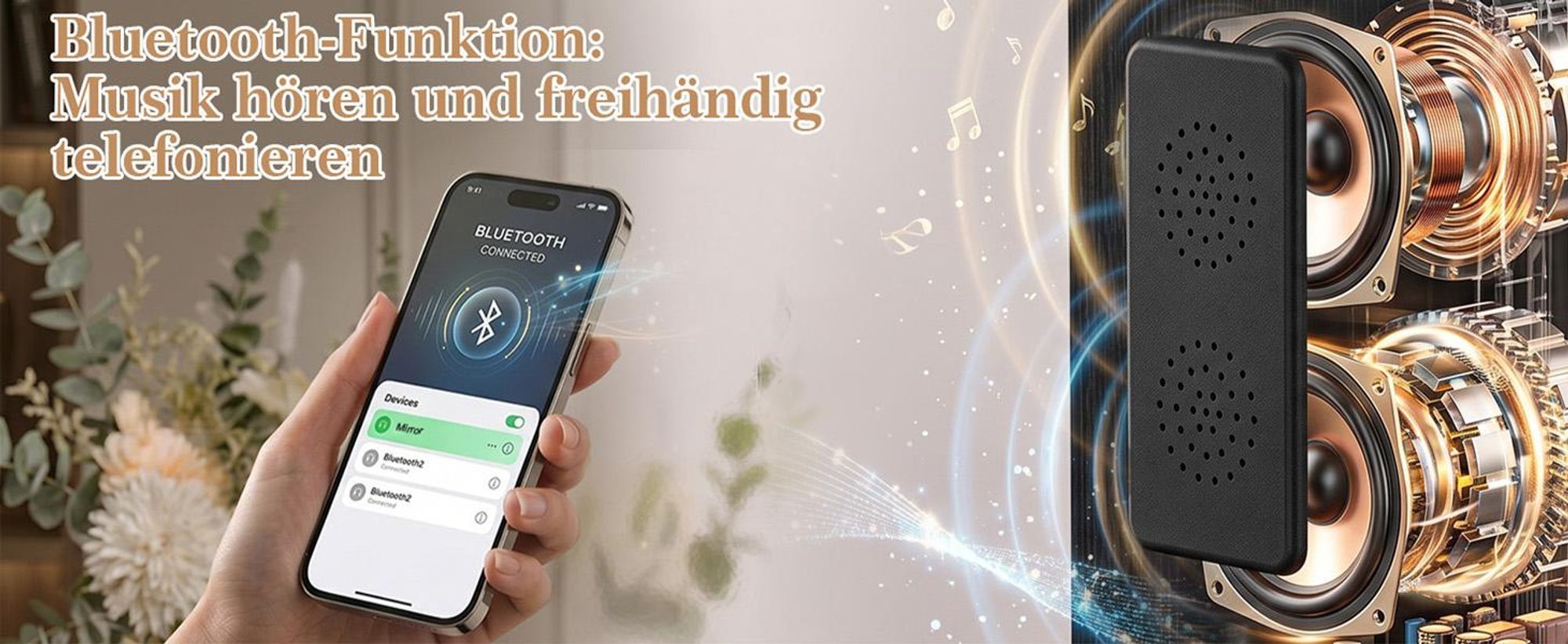 VANITII Hollywood Schminkspiegel 80cm x 58cm mit Beleuchtung 18 Dimmer Leuchten 3 Lichtmodus Bluetooth Kosmetikspiegel für Badzimmer Schminktisch Weiß