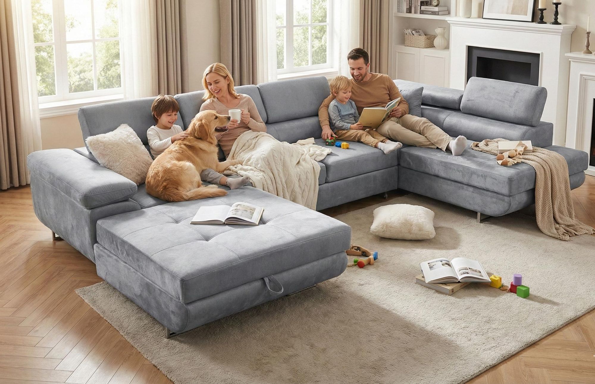 Wohnlandschaft Aller – großzügiges Familiensofa für maximalen Komfort.
