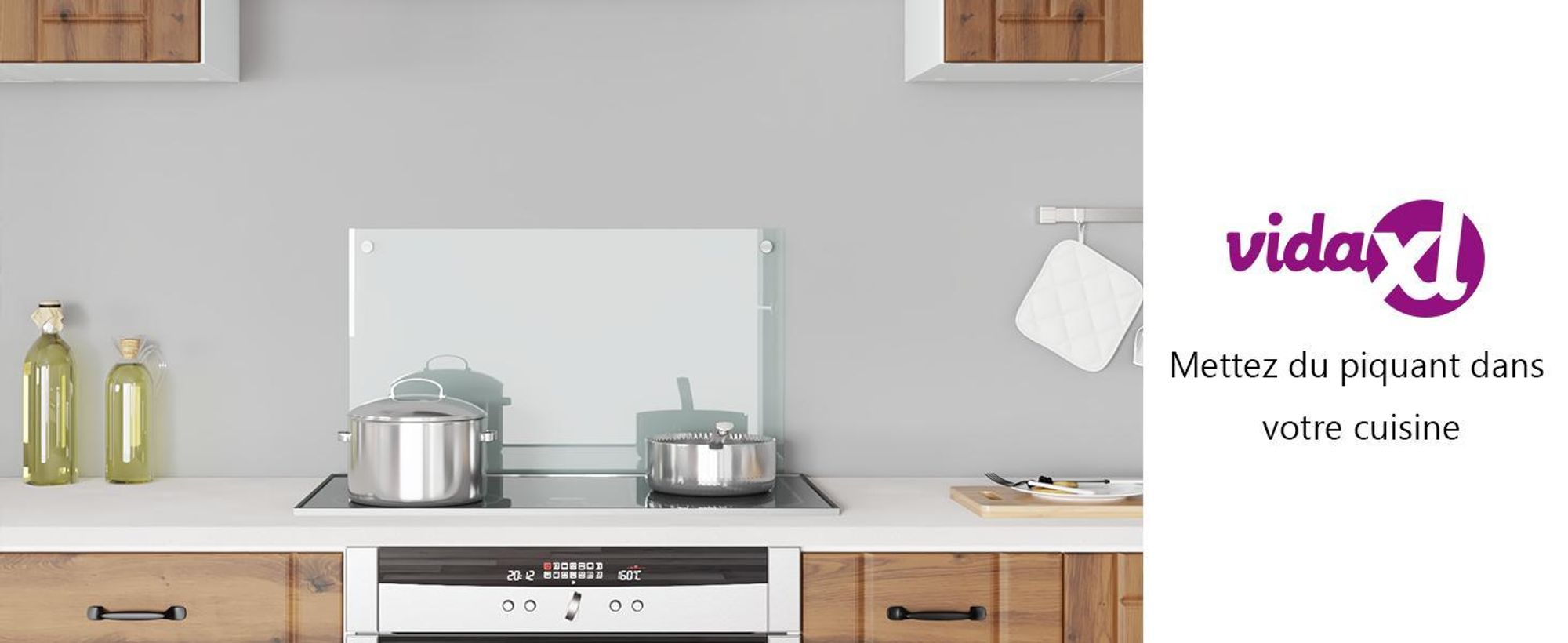vidaXL Dos de cuisine Transparent 70×40 cm Verre trempé