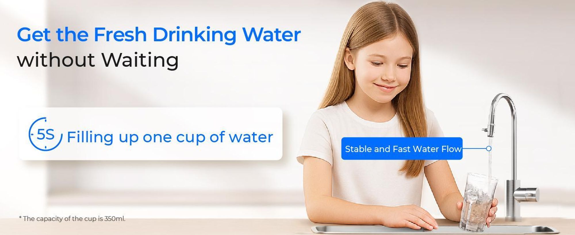 Waterdrop 10UA Untertisch Wasserfiltersystem mit 2 WD-RF10,Direkter Verbinden mit Küchenhahn, Wasserfilter Trinkwasser, NSF/ANSI 42
