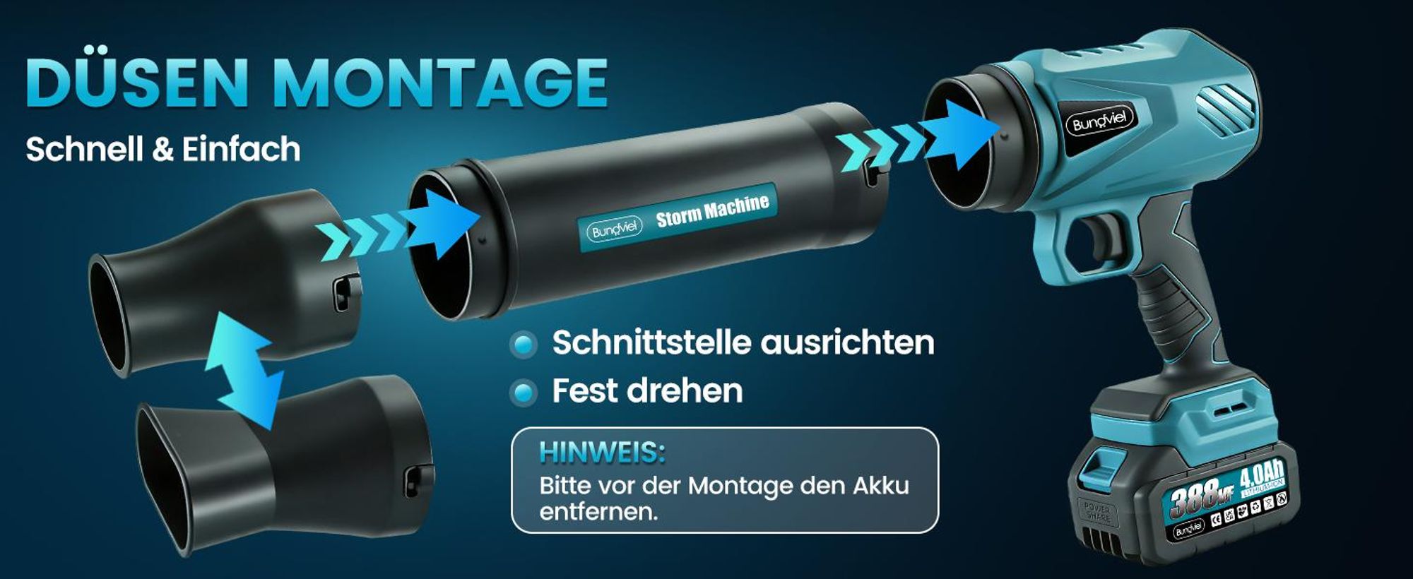 Akku-Laubbläser Turbo Gebläse 80m/s Jet Fan mit 2 Akuus, Elektrische Staubgebläse Luftbläser für Laubblasen Auto Laub, Schnee, Staub
