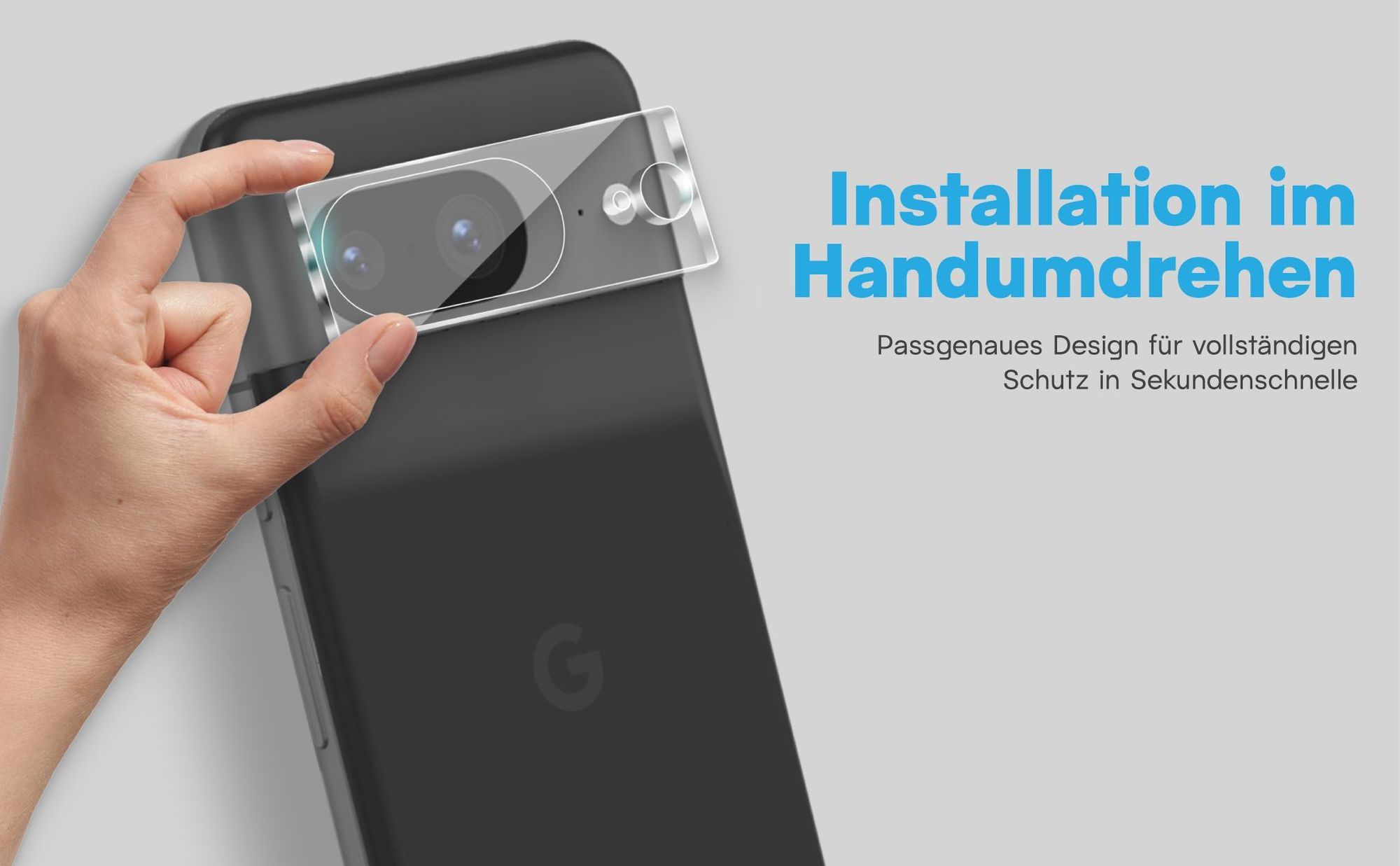 2x Kameraschutz aus 9H Glas für Google Pixel 8 in passgenauem Design