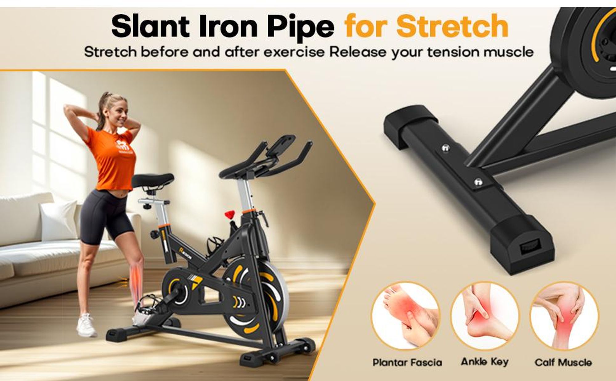 Ultraleises Heimtrainer-Fahrrad mit mehrstufig verstellbarem Magnetwiderstand, LCD-Display und einer Belastbarkeit von bis zu 160 kg