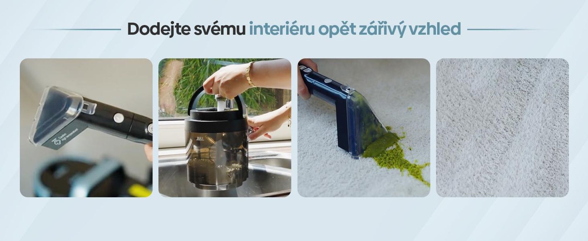 Olvy vysavač s funkcí praní PRO – parní čistič čalouněného nábytku a koberců včetně příslušenství, čistič koberců, vysavač na mokré čištění pro pohovky, matrace, auta a koberce