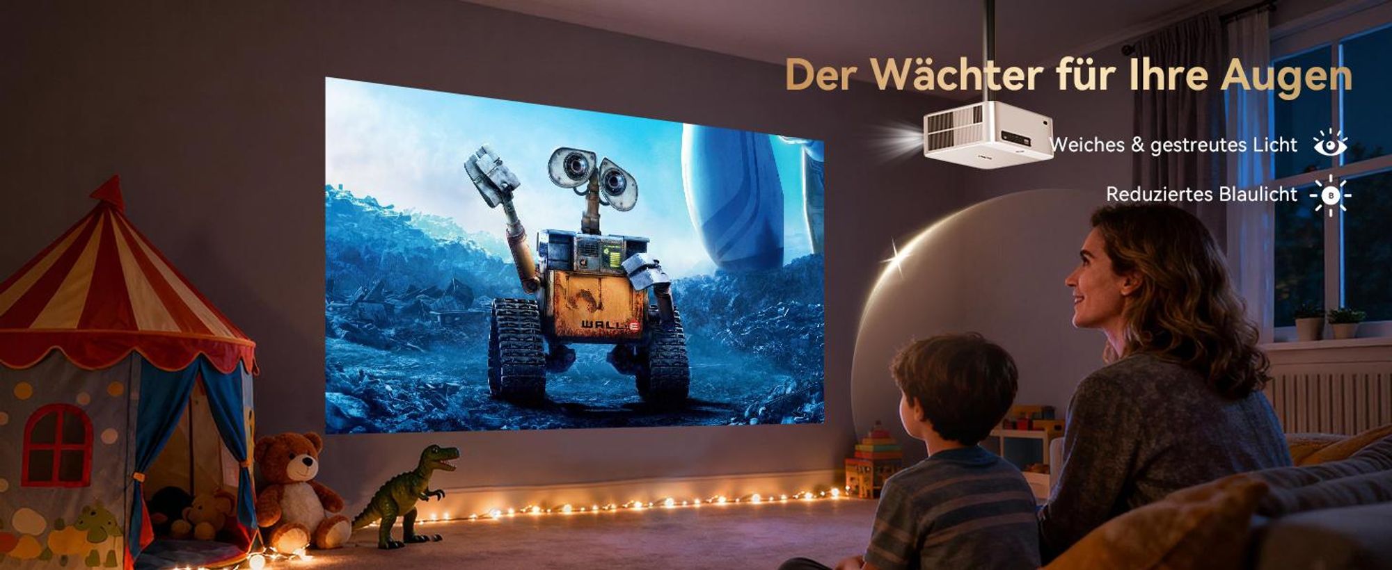 Projecteur OSCAL PV800 PRO, 1 400 lumens ANSI, prise en charge 4K, Google TV, mise au point automatique, Wi-Fi 6, 200 pouces, silencieux (moins de 35 dB)
