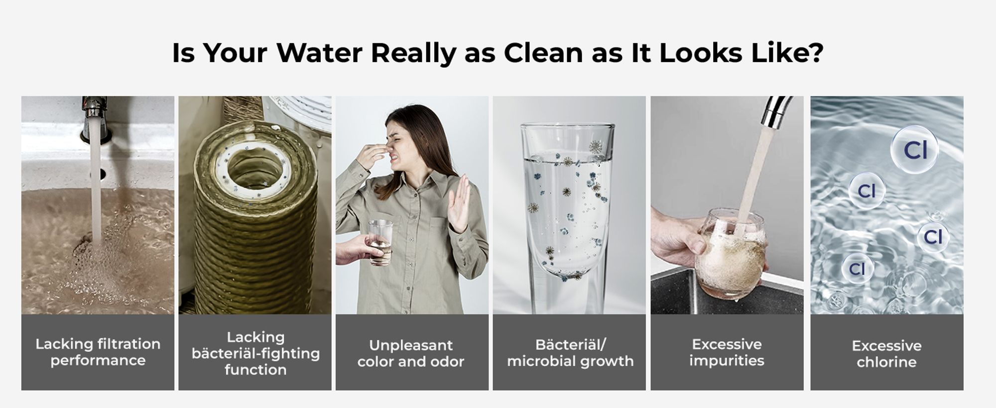 [Silber-Ionen] Waterdrop Dual-Stage Countertop Wasserfilter System, Silber-Ionen Verbesserte Filtration, Edelstahl, WD-CTF-09 (2 Filter)